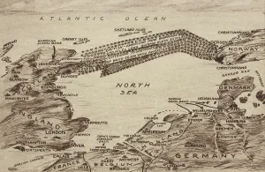 Mines Prints: Map of WW1 British-American Mine field in the North Sea