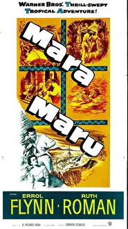 Errol Prints: MARA MARU, US poster art, bottom left: Ruth Roman, Errol Flynn, 1952
