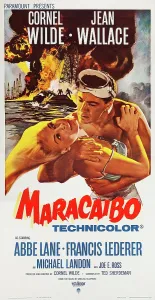 Wallace Prints: MARACAIBO, US poster, from left: Jean Wallace, Cornel Wilde, 1958