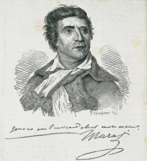 Neuchatel Prints: MARAT, Jean-Paul (1743-1793). Etching. AISA/Everett Collection**US SALES ONLY**