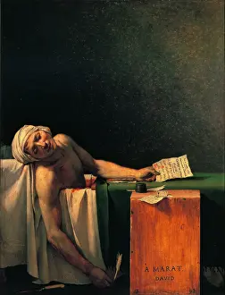 Marat's Death (La Mort de Marat), by Jacques-Louis David, 1793, 17th Century, oil on canvas, 165 x 125 cm - Belgium, Bruxelles, Muses Royaux d'Art et d'Histoire
