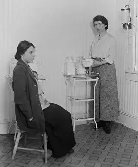 Brooklyn Prints: Margaret Sanger with Fania Mindell inside Brownsville, Brooklyn clinic. Oct. 27, 1916