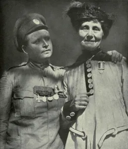 Petrograd Prints: Maria Bochkarieva with Emmeline Pankhurst during the Russian Revolution. 1917
