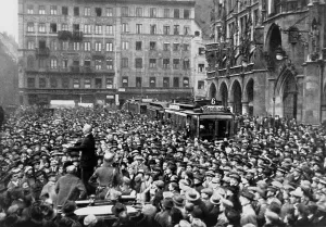 Lcgr1308 Prints: Marienplatz in Munich during the Beer Hall Putsch