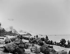 Under Fire Prints: Marines pinned down by Japanese enemy mortar fire