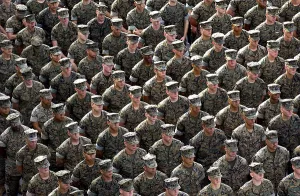 Multi Ethnic Prints: Marines of the USS ESSEX an amphibious assault ship in port at Changi Naval Base Singapore on June 4 2004