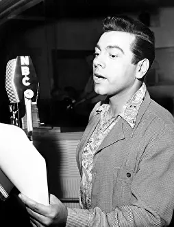 1950s Candids Prints: MARIO LANZA on his radio show The Mario Lanza Show, 3-21-52