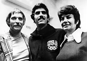 Mark Prints: Mark Spitz poses with parents after winning 7th Olympic Gold Medal