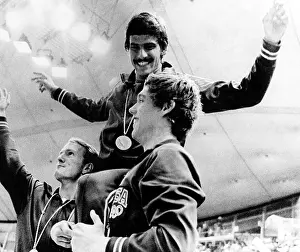 Mark Prints: Mark Spitz shows off his 7th Gold Medal