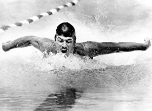 Mark Prints: Mark Spitz swimming to a new world record in the men's 200-meter butterfly at the US Olympic Swimming Trials