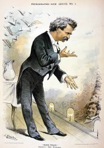 Images Dated 18th December 2007: Mark Twain (Samuel L. Clemens, 1835-1910) American writer is shown as 'Americas best Humorist