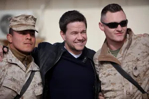 United Service Organizations Prints: Mark Wahlberg visits Marines at Camp Leatherneck Afghanistan Dec