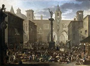 Work Prints: Market or the Greens Market, by Alessandro Magnasco also known as Lissandrino and his collaborators