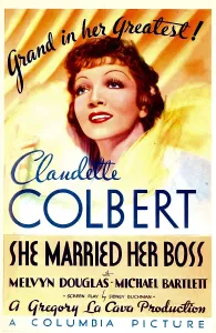 Claudette Prints: SHE MARRIED HER BOSS, Claudette Colbert on midget window card, 1935