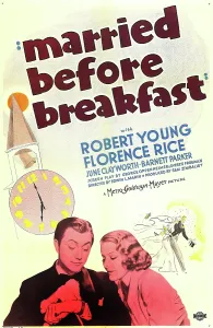 Florence Prints: MARRIED BEFORE BREAKFAST, US poster art, from left: Robert Young, Florence Rice, 0937
