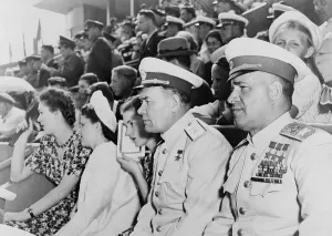 Georgii Prints: Marshal Georgii Zhukov (far right) and Marshal Konstantin Vershinin in 1947