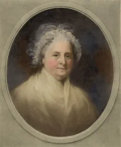 Oval Format Prints: Martha Washington at age 65, in 1796 portrait by Gilbert Stuart (BSLOC_2016_14_9)