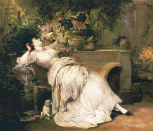 MARTI i ALSINA, Ramon (1826-1894). Woman in the Garden. 2nd half 19th c. Oil on canvas. Private Collection. AISA/Everett Collection**US SALES ONLY**