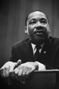 Lcgr1502 Prints: Martin Luther King at a press conference in Washington