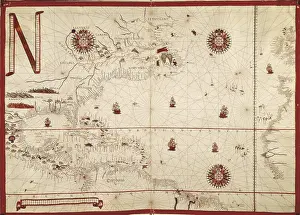 Coastlines Prints: MARTINES, Joan (1556-1591). Catalan or Majorcan cartographer