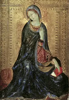 MARTINI, Simone di Martino, called Simone (1284-1344). The Madonna from an Annunciation. 1340-1344. International gothic. Tempera on wood. RUSSIA. Saint Petersburg