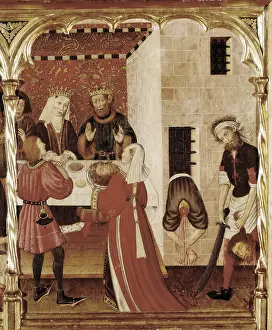 Temperas Prints: MARTORELL, Bernat ( -1452). Altarpiece of the Saints Johns