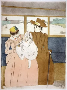 Prints: Mary Cassatt etching, IN THE OMNIBUS