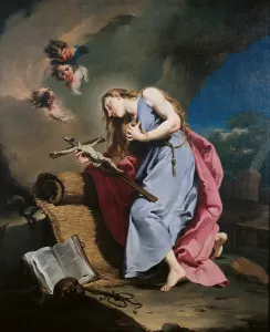 One Young Woman Only Prints: Mary Magdalene Meditating on the Crucifix