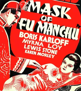 Father And Daughter Prints: THE MASK OF FU MANCHU, from left on US poster art: Boris Karloff, Myrna Loy, 1932