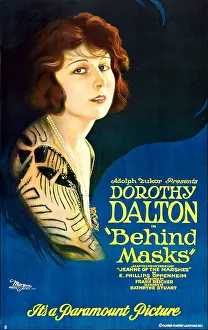 1921 Movies Prints: BEHIND MASKS, Dorothy Dalton on Style B 1-sheet poster art, 1921