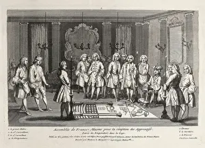 Masons Prints: Masonic iniatiation. Reception of apprentices