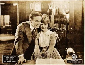 Hand On Shoulder Prints: THE MASTER MYSTERY, from left: Harry Houdini, Marguerite Marsh, 1920