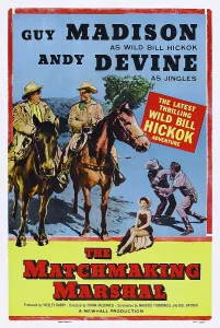 Horseback Prints: THE MATCHMAKING MARSHAL, horseback from left: Andy Devine, Guy Madison, 1955