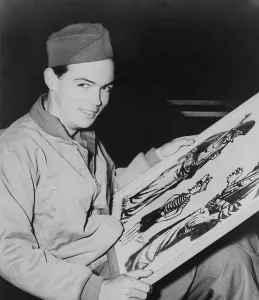 Cartoons Prints: Bill Mauldin, American World War 2 soldier and cartoonist won his first Pulitzer Prize in 1945