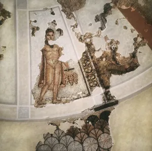 Mausoleum of Centelles. SPAIN. Constant. Mausoleum of Centelles. Detail of the mosaic. Roman art. Late Empire. Mosaic. AISA/Everett Collection**US SALES ONLY**