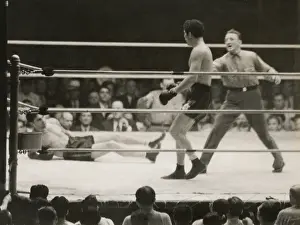 Heavyweights Prints: Max Schmeling on the floor for a count of nine in his match with Max Baer. June 8, 1933