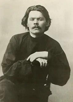 Novelist Prints: Maxim Gorky in 1922, in exile in Sorrento, Italy