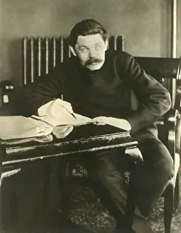 Novelist Prints: Maxim Gorky in 1922, in exile in Sorrento, Italy
