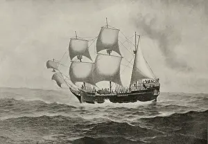 Ship Prints: The Mayflower, sailing on the open sea