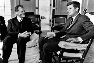Meeting Prints: Mayor of West Berlin (and later Chancellor) Willy Brandt meets with President John F