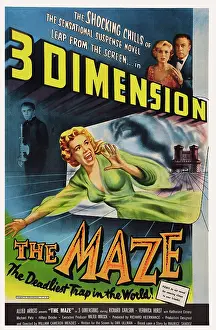 Screaming Prints: THE MAZE, background left: Michael Pate; top right
