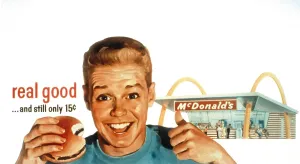 Advertisements Prints: McDonald's restaurant advertisement from the 1950's