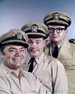 : MCHALES NAVY, from left: Ernest Borgnine, Tim Conway, Joe Flynn, 1962-1966