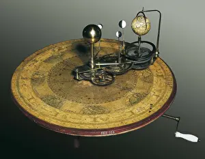 Astronomical Prints: Mechanical apparatus that shows the Earth's rotation around the Sun