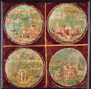 Colonnade Prints: Medallions with Landscapes, by unknown artist
