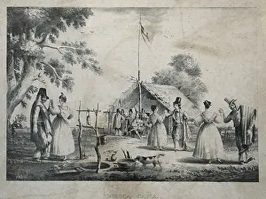 Wells Prints: Media Cana, 1841. Countryside dance from Argentina