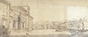 Garden Prints: Medici Villa seen from the Gardens