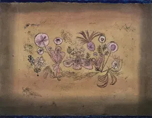 Swiss Prints: MEDICINAL FLORA, by Paul Klee, 1924, Swiss drawing, watercolor, gouache and ink on paper