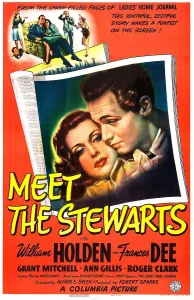 Holden Prints: MEET THE STEWARTS, US poster, from left: Frances Dee, William Holden, 1942