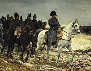 Militarism Prints: MEISSONIER, Ernest (1815-1891). Napoleon on Campaign in France, 1814. 1864. Central detail